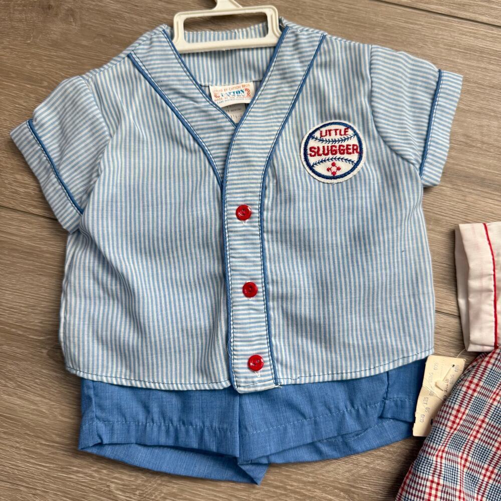 Vintage Cradle Togs shirt Vtg cotton candy little slugger outfit size 6months - Picture 4 of 7